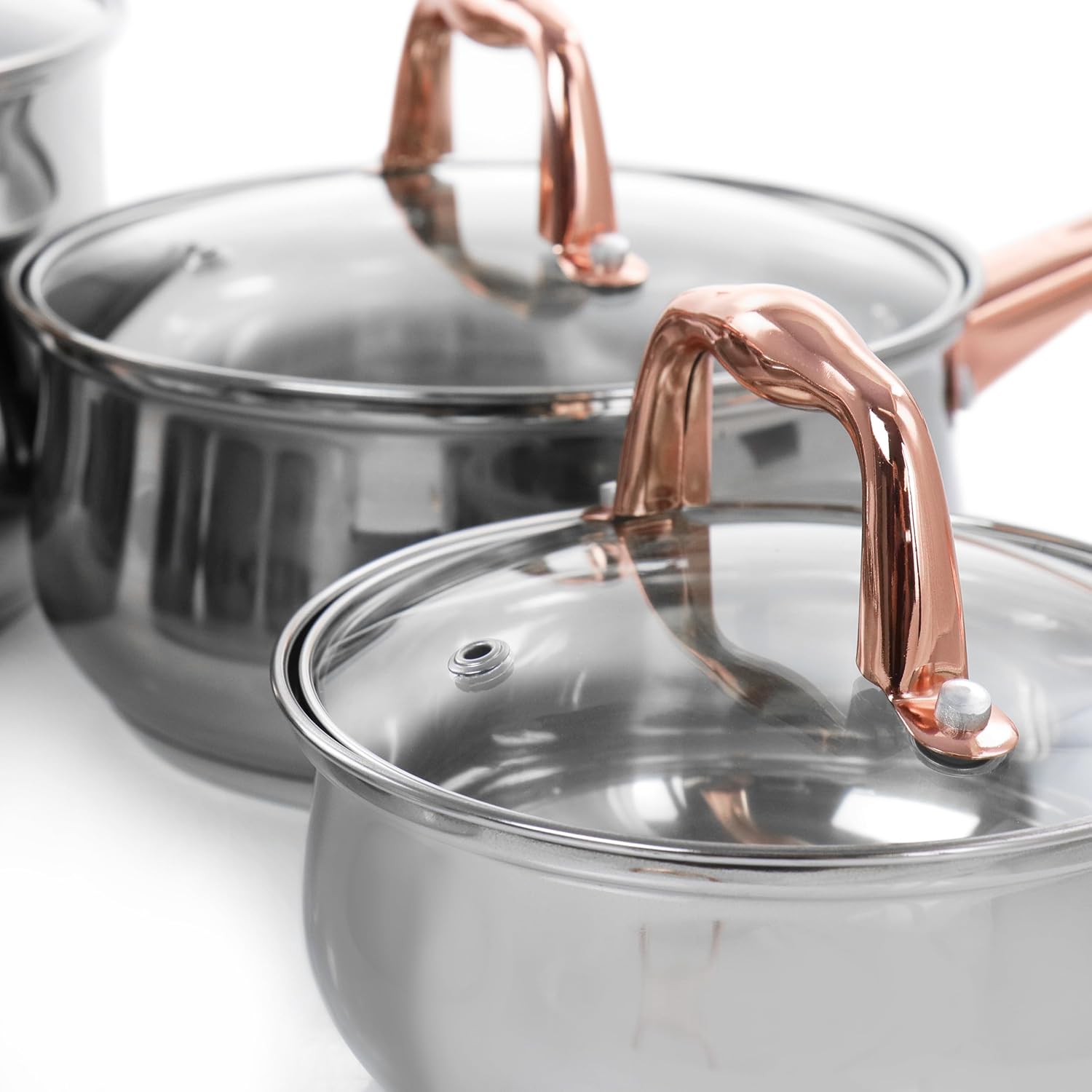 Gibson Home Bransonville 8 Piece Stainless Steel Cookware Set in Chrome and Bronze - Image 9