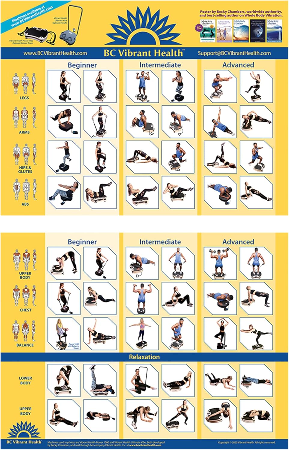 Full Body Vibration Poster Whole Body Vibration Plate Exercise Chart Workout Poster for Vibration Plate Exercise Machine - Image 2