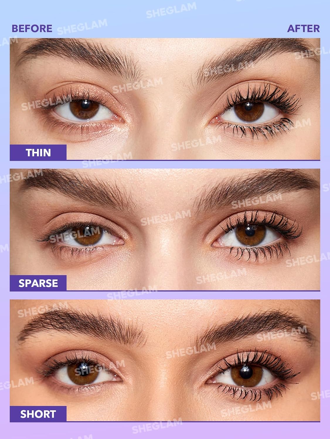 SHEGLAM Flutter Wink Volumizing Mascara Lash Extensions Tubing Mascara Length and Lift-Black - Image 6