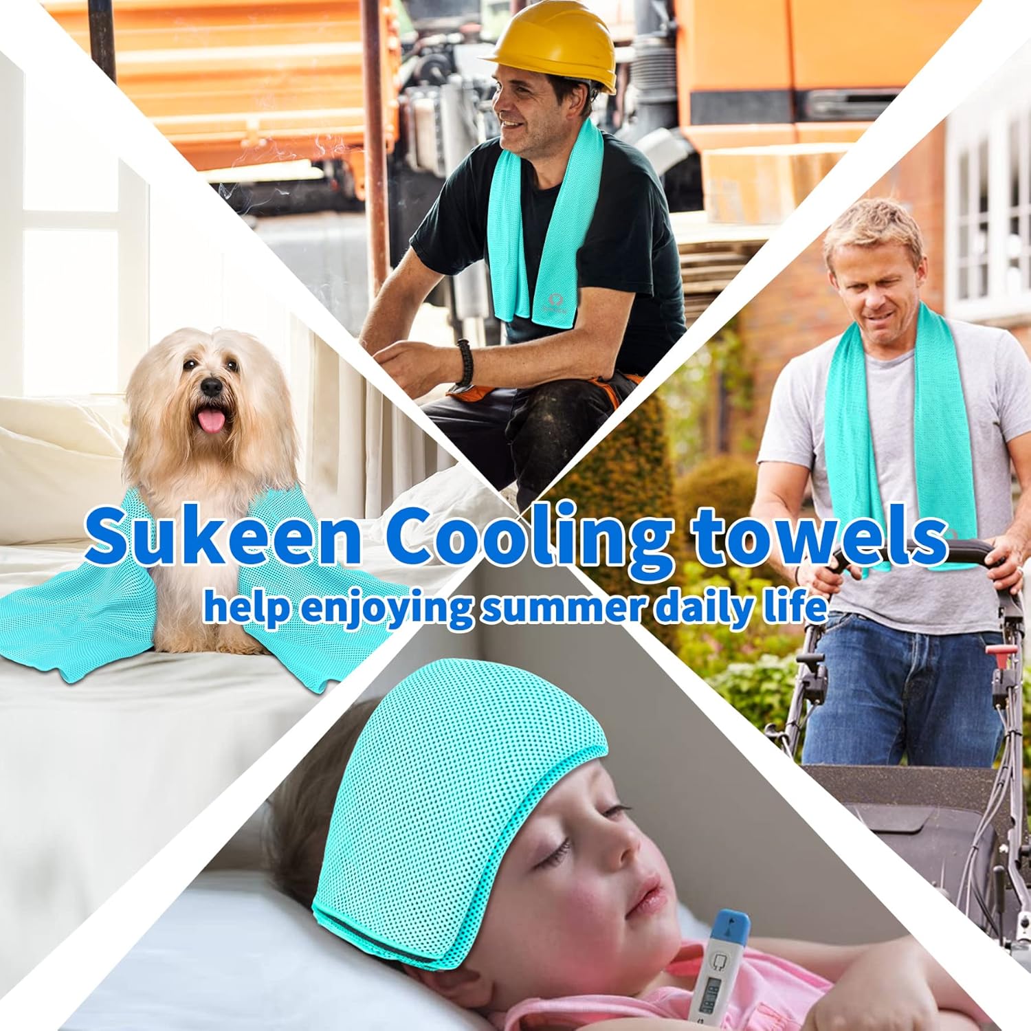 Sukeen [4 Pack Cooling Towel (40"x12"),Ice Towel,Soft Breathable Chilly Towel,Microfiber Towel for Yoga,Sport,Running,Gym,Workout,Camping,Fitness,Workout & More Activities - Image 7