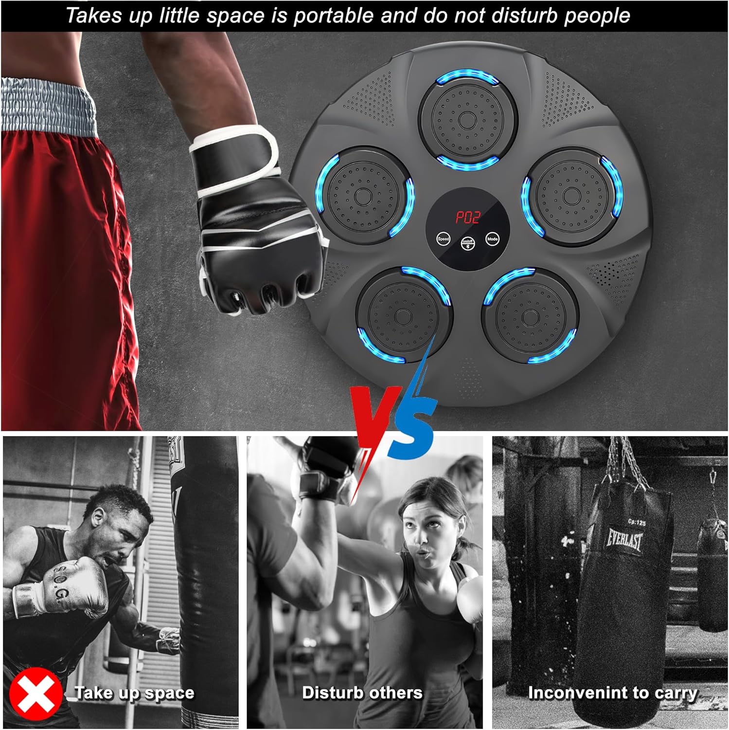 Music Boxing Machine, Smart Bluetooth Boxing Trainer for Adults Kids, Wall Mount Machine with Gloves, Workout Equipment Perfect for Fitness and Fun Workouts - Image 7