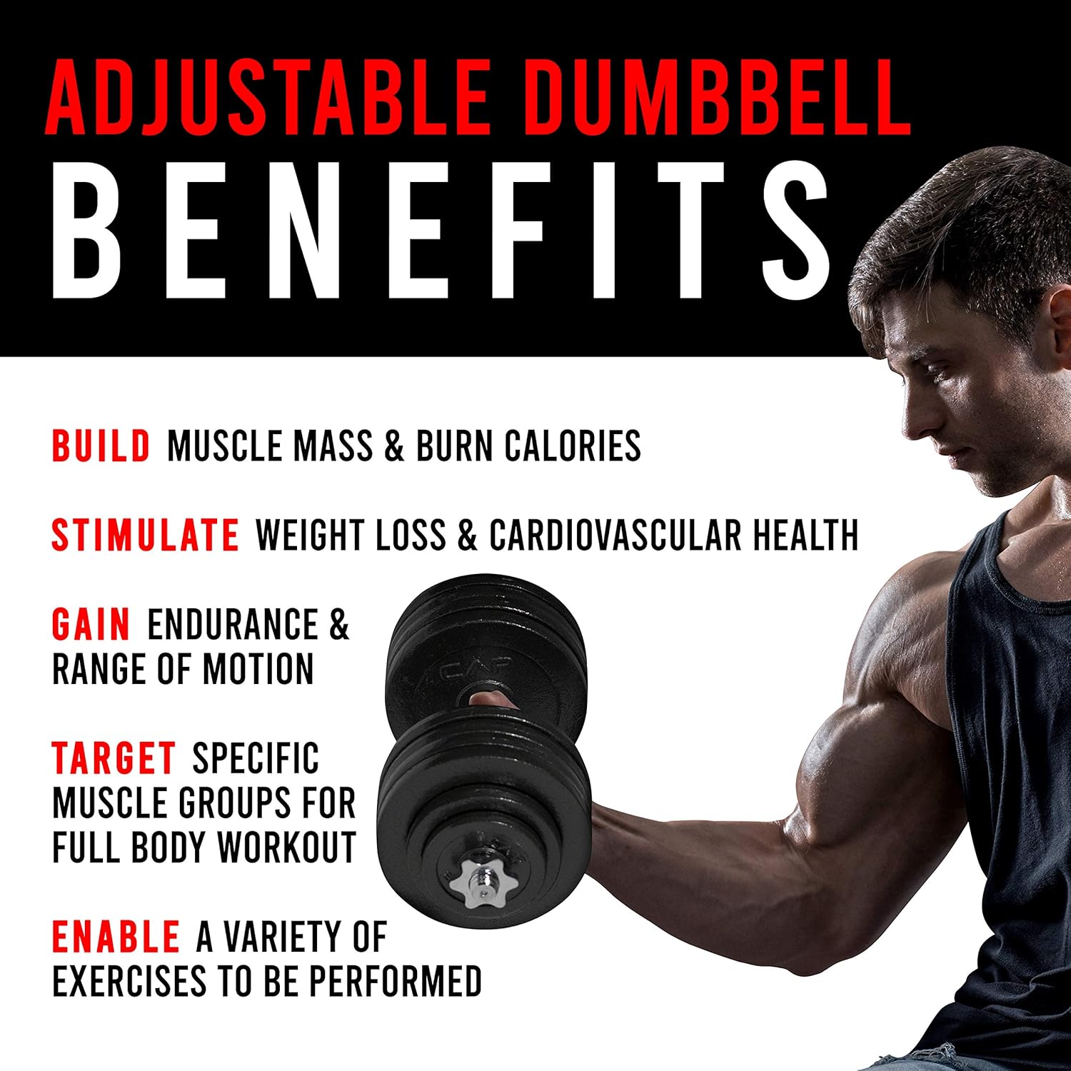 CAP Barbell Adjustable Dumbbell Weight Set | Multiple Options - Image 8
