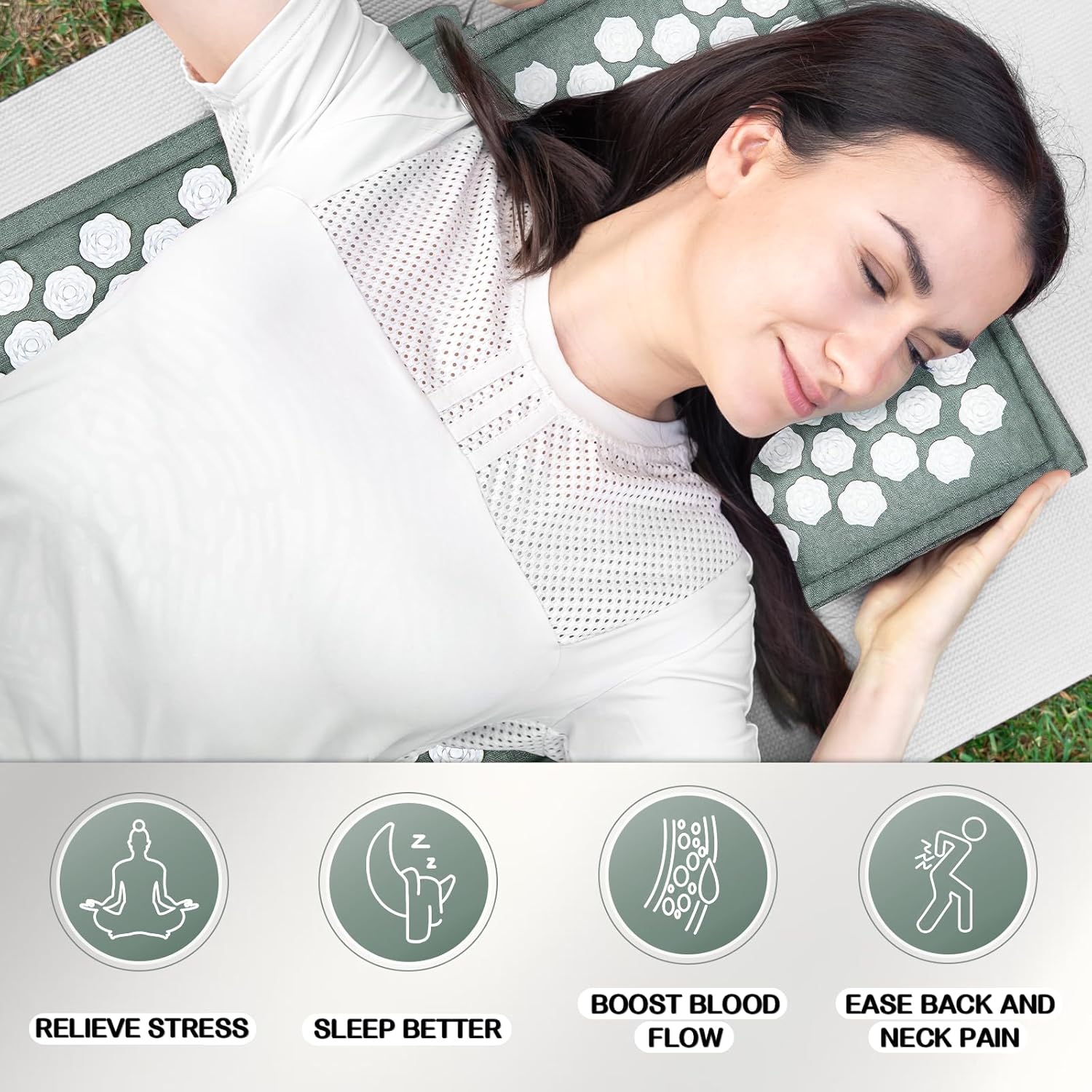 LadyRosian Acupressure Set for Back and Neck Pain Relief, Muscle Relaxation Stress Relief Acupressure Mat and Pillow Set with Bag - Image 6