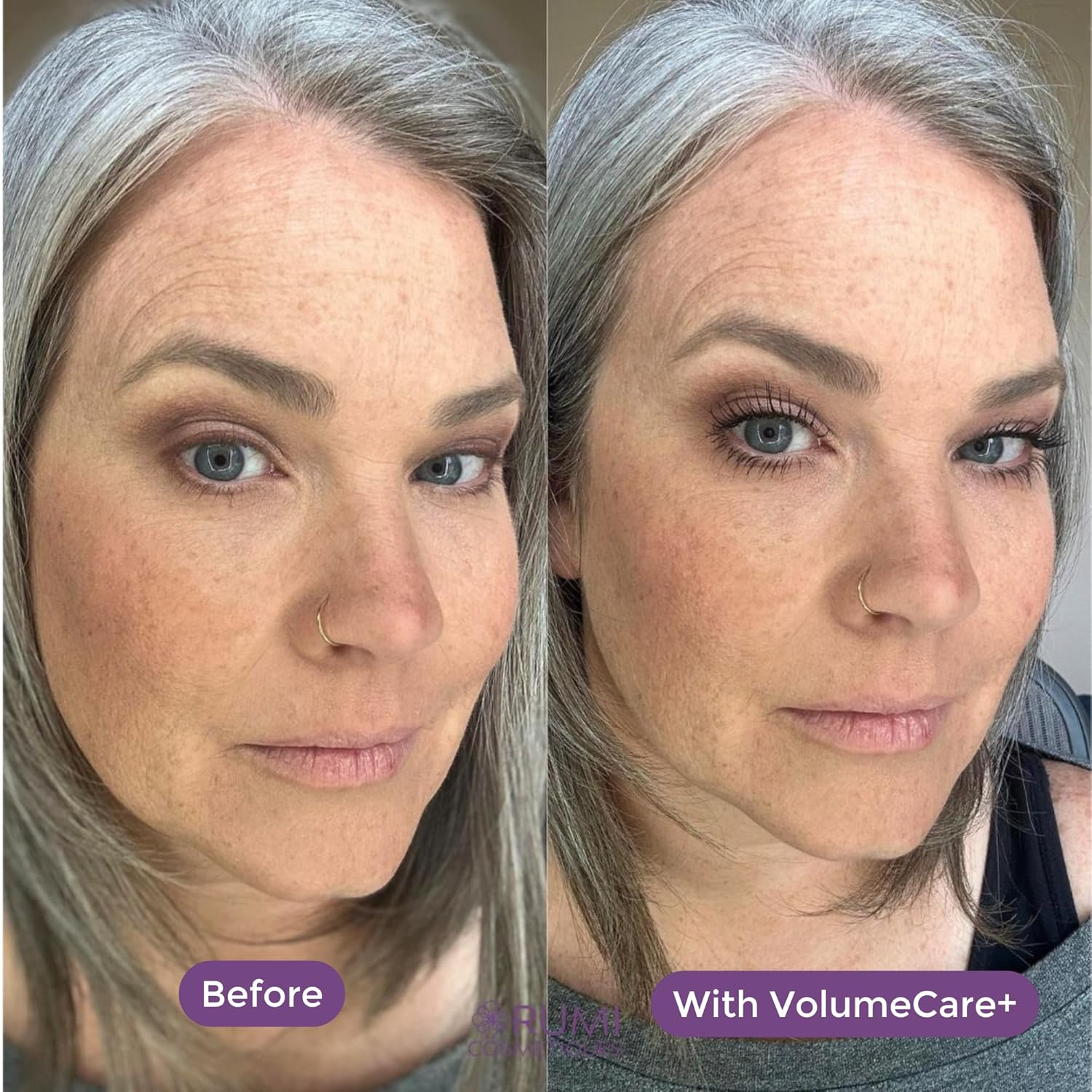 VolumeCare+ Mascara For Older Women - Extreme Length and Volume 2-in-1 Formula - No Clumps, Long-Wearing, Hypoallergenic Mascara For Sensitive Eyes (Natural Black) - Image 9