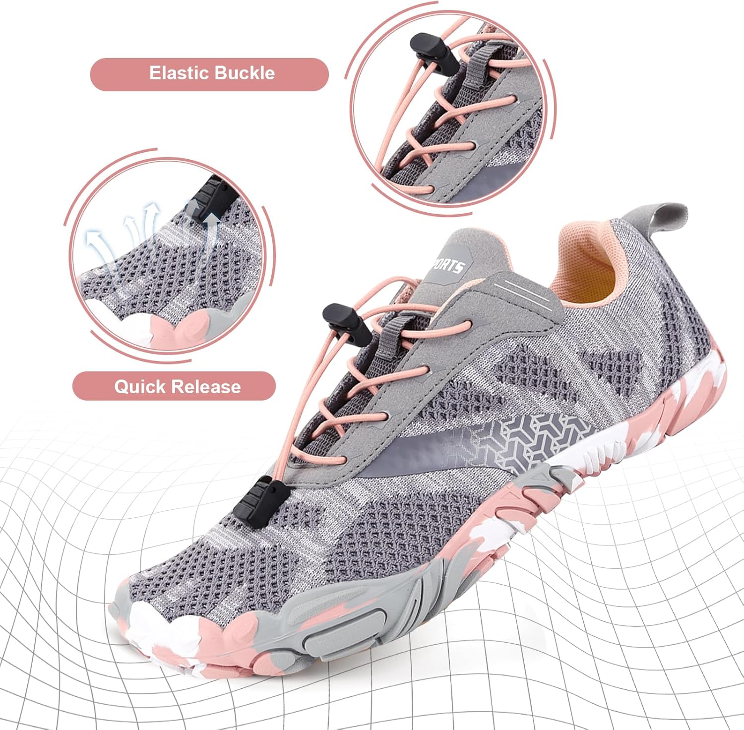 Hike Barefoot Shoes Women Men Non-Slip Healthy Barefoot Shoes Womens Mens Breathable Fashion Trail Rnning Hiking Shoe Womens Mens Wide Toe Zero Drop Shoe - Image 3