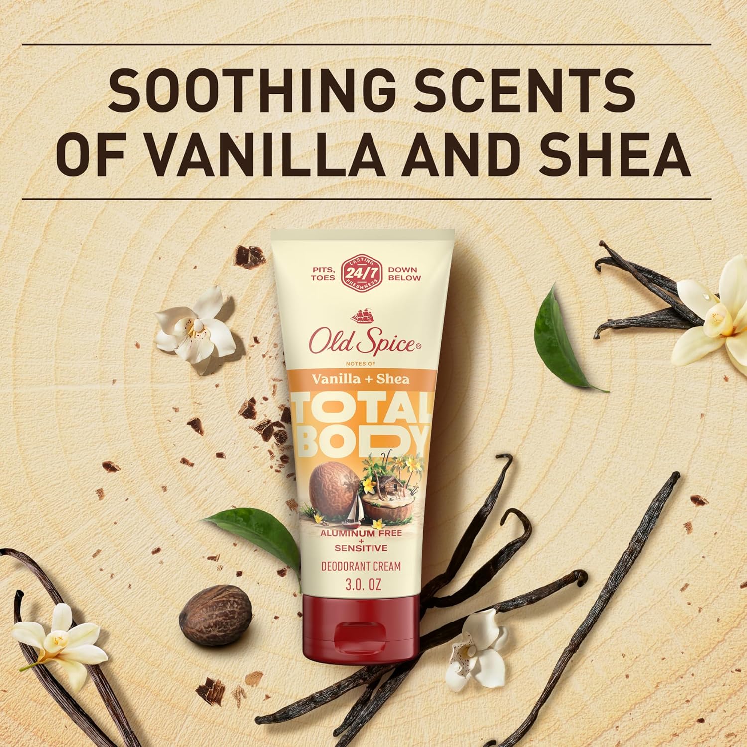 Old Spice Whole Body Deodorant for Men, Total Body Deodorant, Vanilla + Shea, Aluminum Free Deodorant Cream for 24/7 Freshness // Dermatologist Tested Whole Body Deodorant, 3.0 oz - Image 8