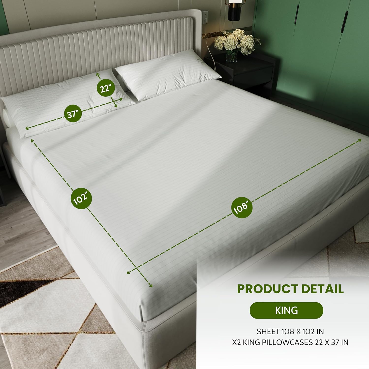 ELECTRAWAVE Premium King-Sized Grounding Flat Sheet 108" x 102", King-Sized Grounding Pillowcases – 93% Organic Cotton, 7% Pure Silver Fiber, Earthing Sheet Sleep Support, Wellness Naturally - Image 9