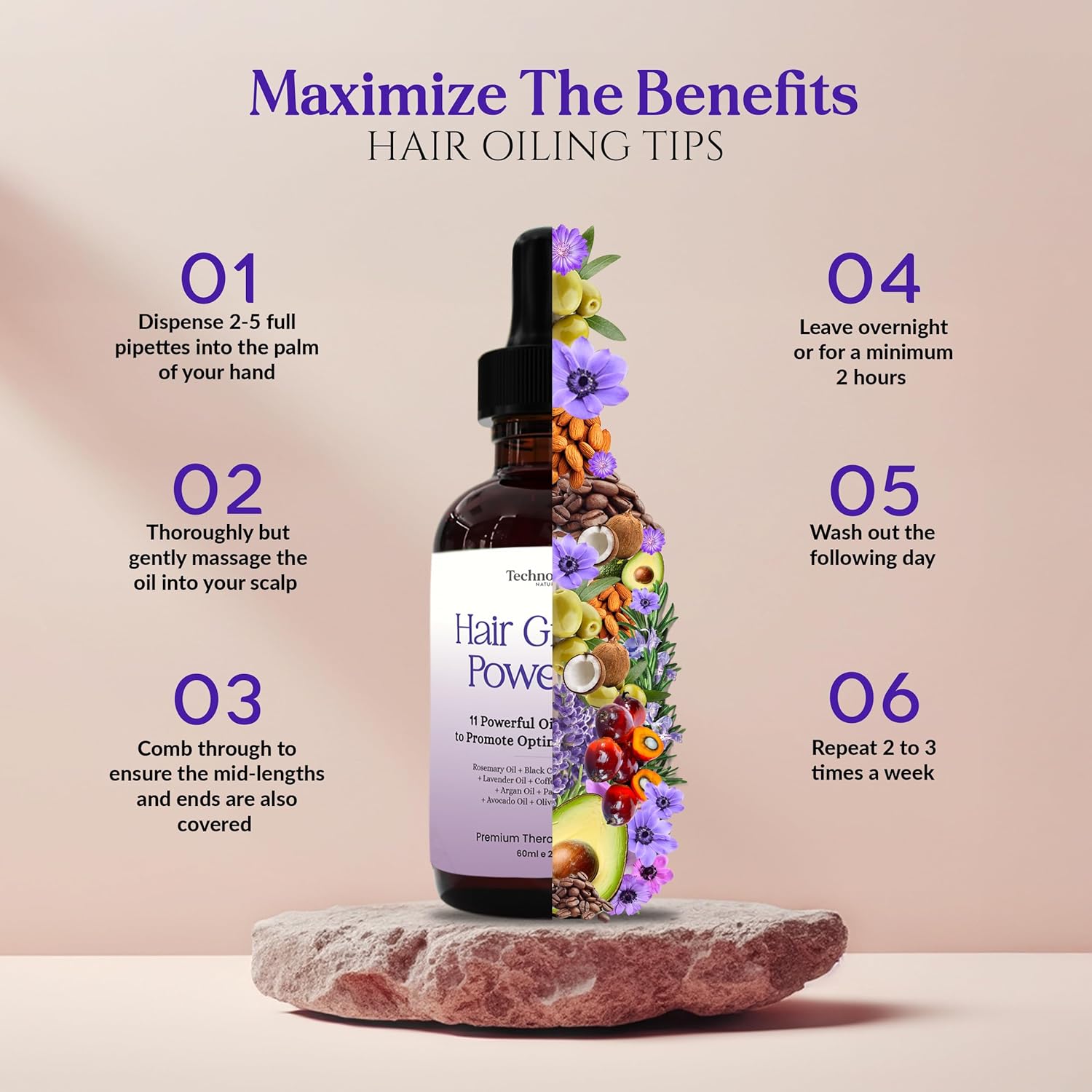 Rosemary Oil With Black Castor, Batana, Lavender, Coffee, Coconut, Argan, Avocado, Olive, Almond & Parsley Seed Oil, 11 Oils Infused for Ultimate Hair Growth & Care for Stronger, Thicker Hair - Image 10