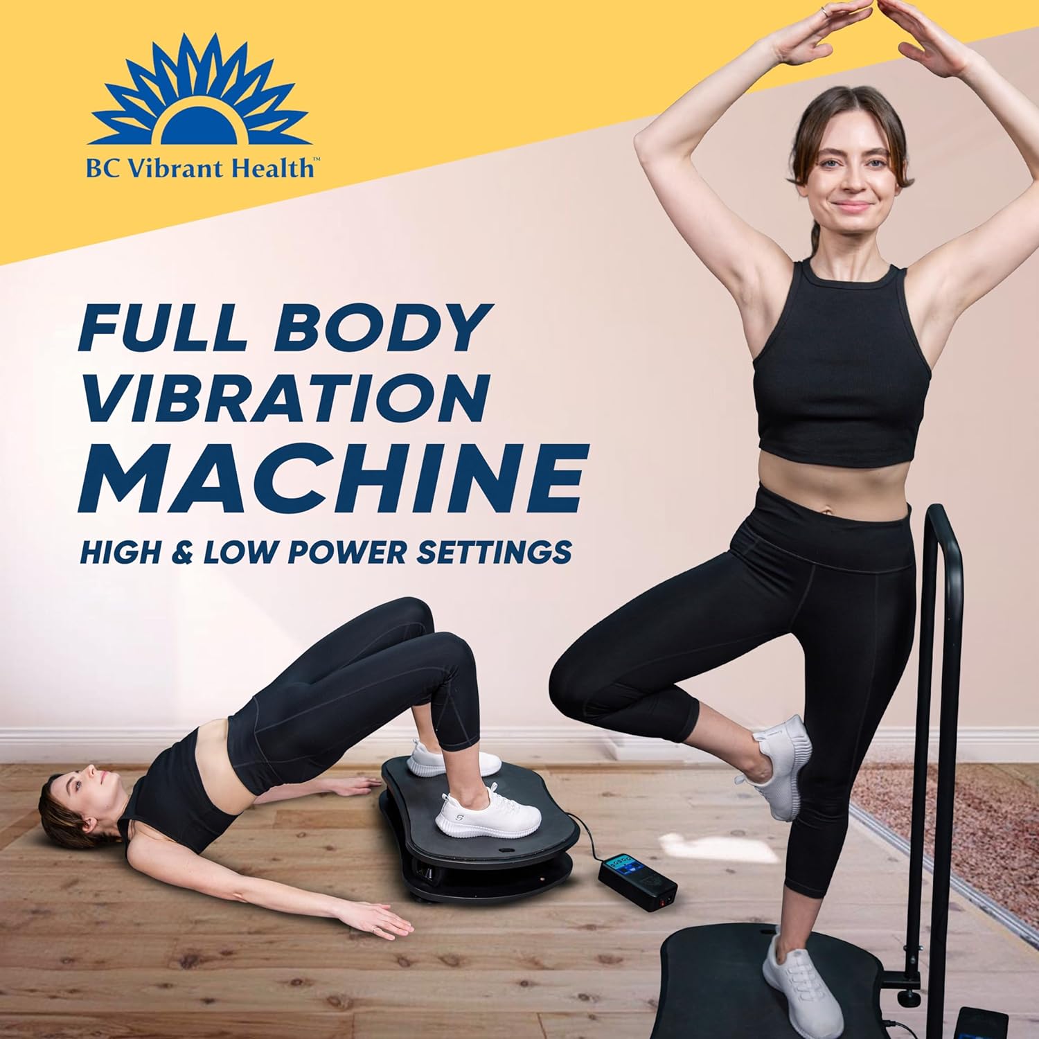 Vibration Plate Exercise Machine Ultimate Vibe with Workout Poster - Whole Body Vibrating Plate Exercise Machine with Resistant Bands – Remote Control Included - Image 6