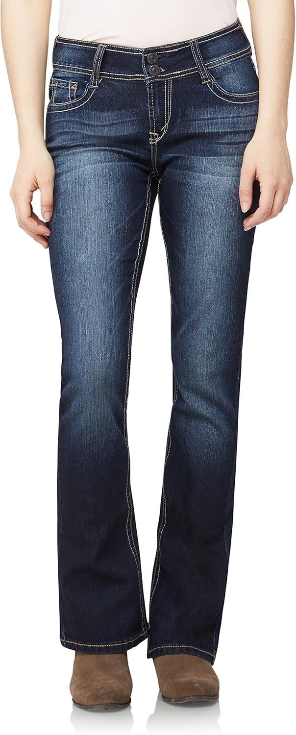 WallFlower Women's Luscious Curvy Bootcut Mid-Rise Insta Stretch Juniors Jeans (Standard and Plus), Betsy Legacy, 13 Short - Image 2