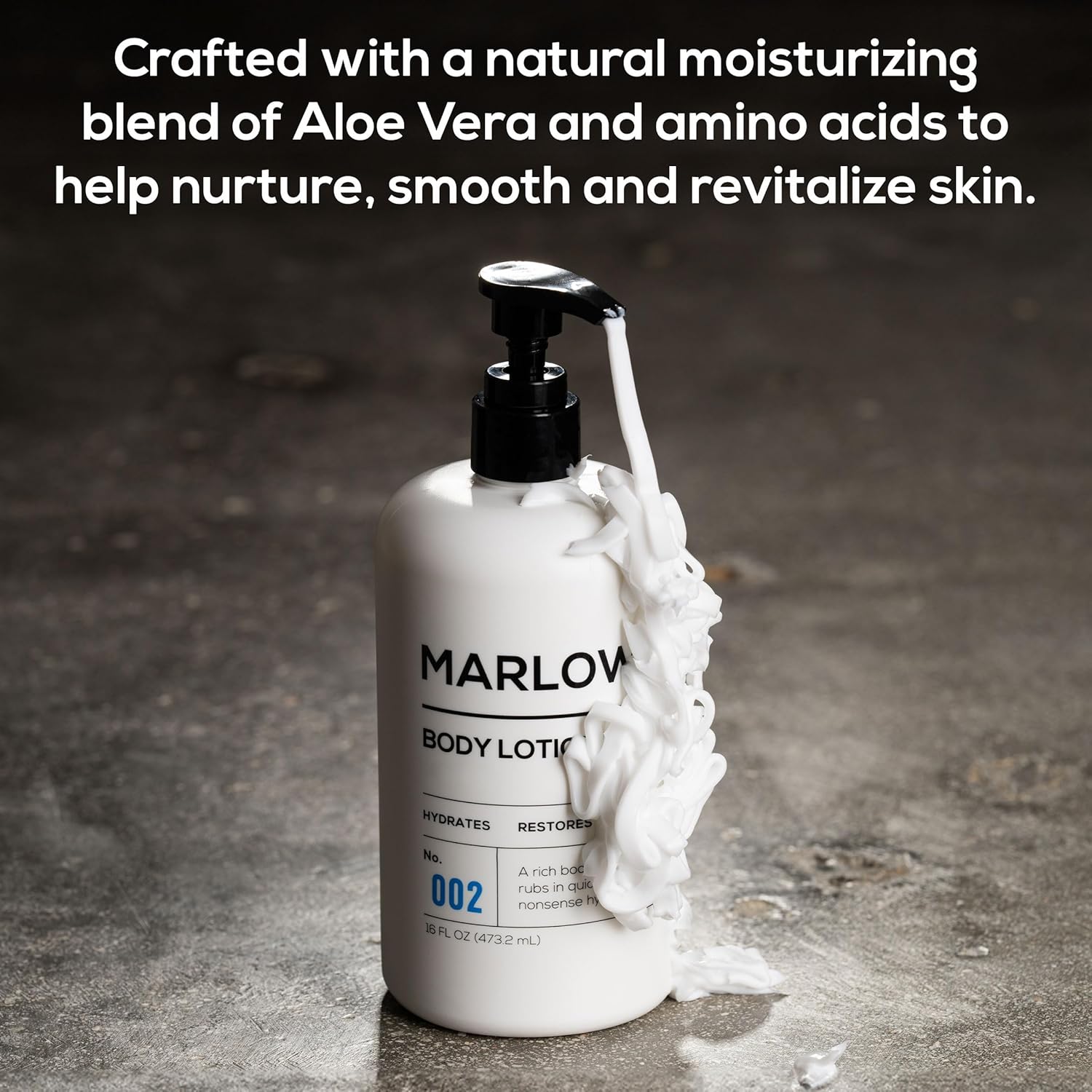 No. 002 Moisturizing Body Lotion 16 oz, Daily Dry Skin Lotion for Men, Made with Hydrating Natural Aloe Vera, Vegan, Oil Free, Light Fresh Tonka Scent - Image 4