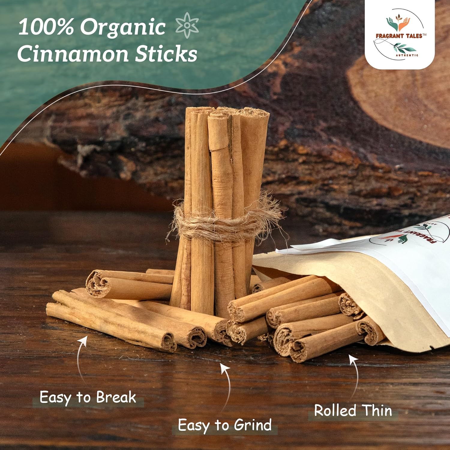 Premium Organic Ceylon Cinnamon Sticks - 2 oz (56g), Grade Alba, (4" cut 20 to 24 sticks) True Ceylon, USDA Certified, Non-GMO, Gluten-Free, Pure Sri Lankan Cinnamon for Cooking, Baking and Brewing. - Image 4