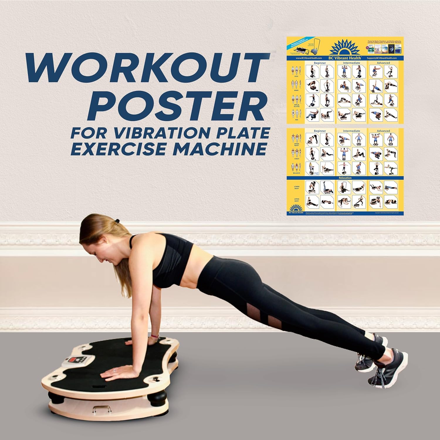 Full Body Vibration Poster Whole Body Vibration Plate Exercise Chart Workout Poster for Vibration Plate Exercise Machine - Image 8