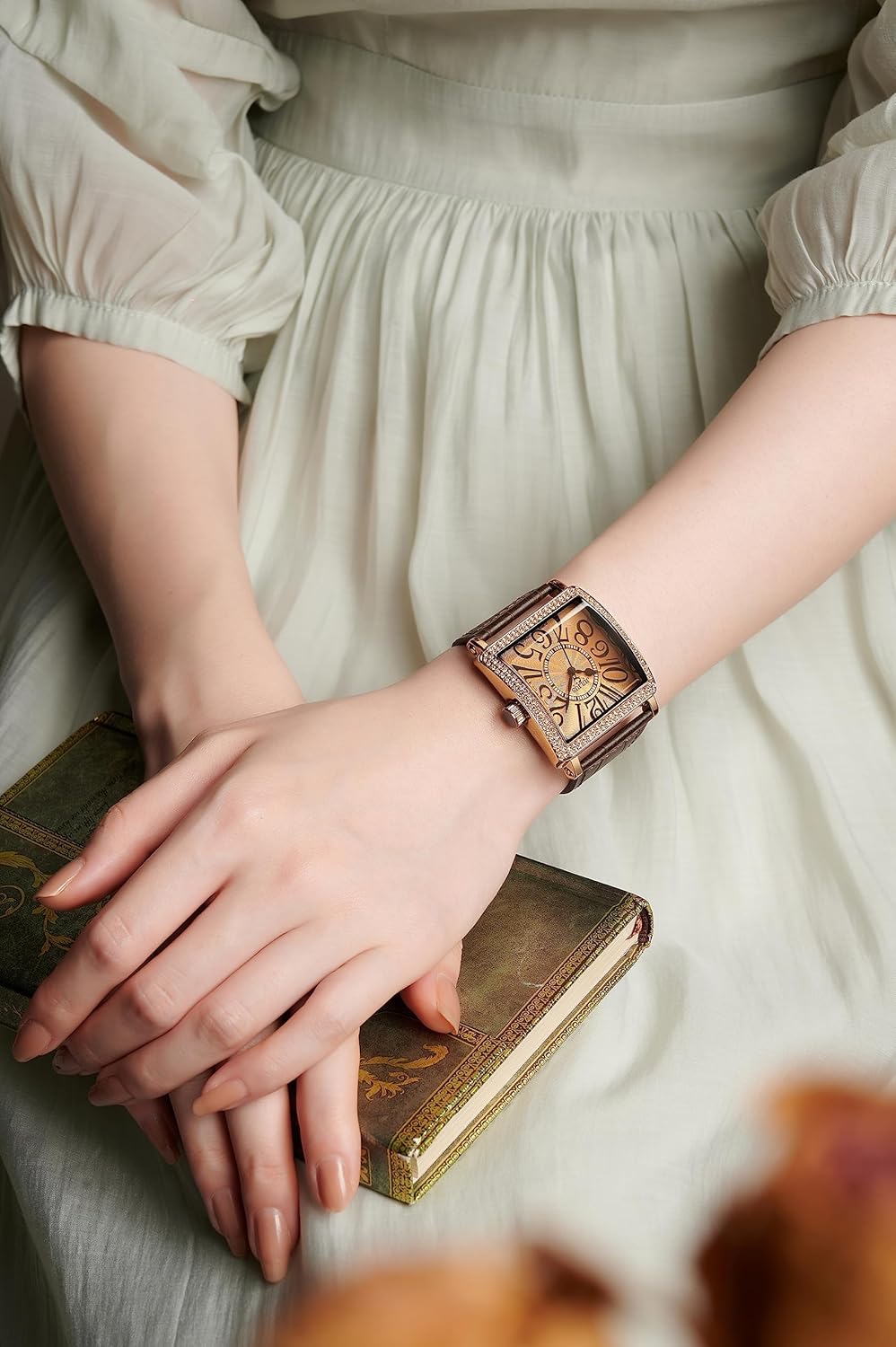 Vintage Wrist Watch for Women, Women's Watch with Leather Band, Face Square Classic Watches, Ladies Quartz Women Wrist Watch - Image 7