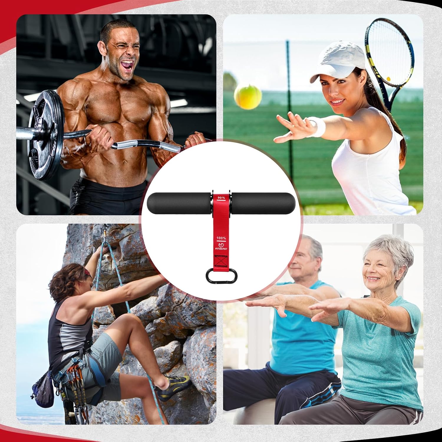 FitBeast Forearm Strengthener & Forearm Exerciser, Wrist Roller with Thicker Handle, Forearm Strength Trainer with Adjustable Strap - Ideal for Grip Strength, Muscle Building, Rehabilitation - Image 7