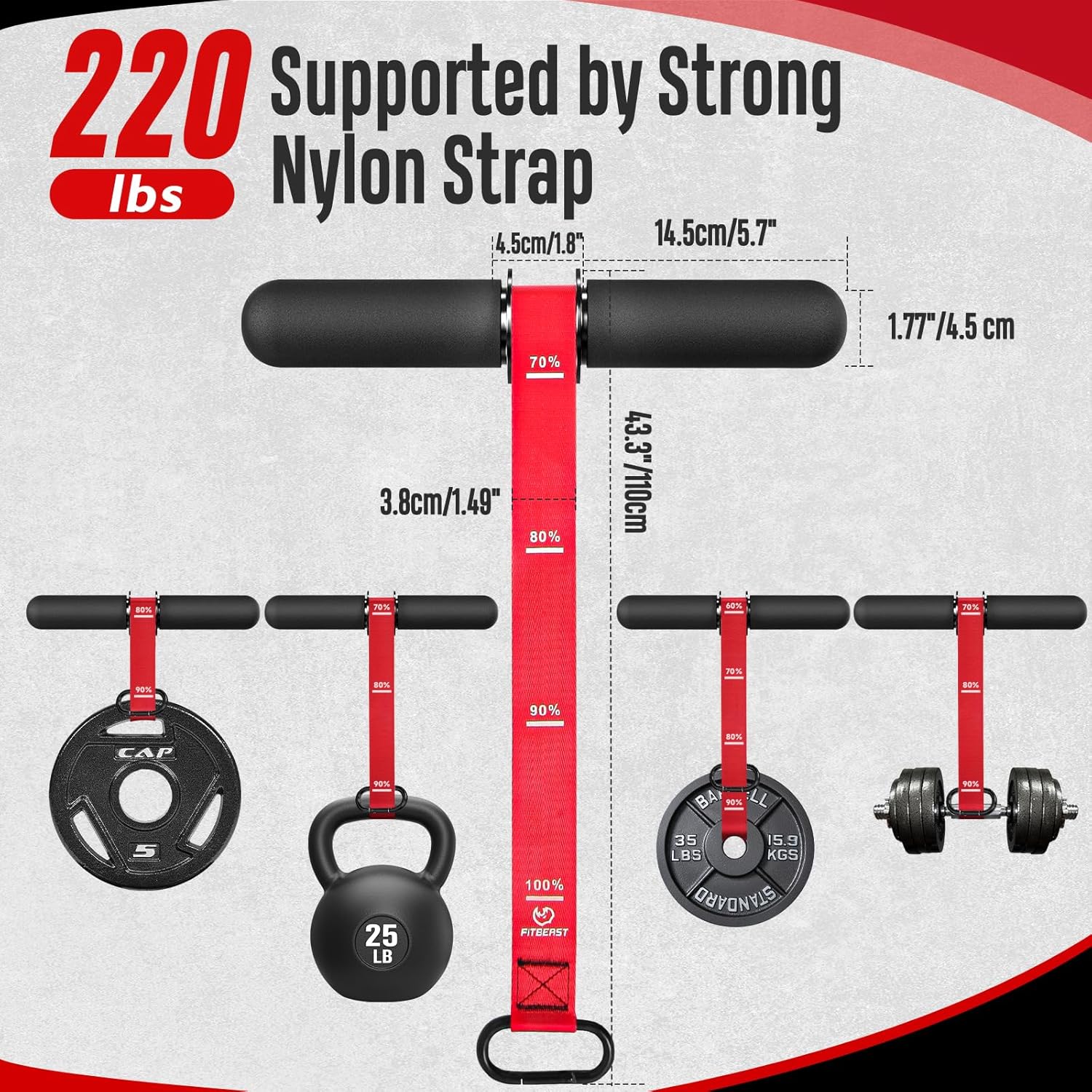 FitBeast Forearm Strengthener & Forearm Exerciser, Wrist Roller with Thicker Handle, Forearm Strength Trainer with Adjustable Strap - Ideal for Grip Strength, Muscle Building, Rehabilitation - Image 4