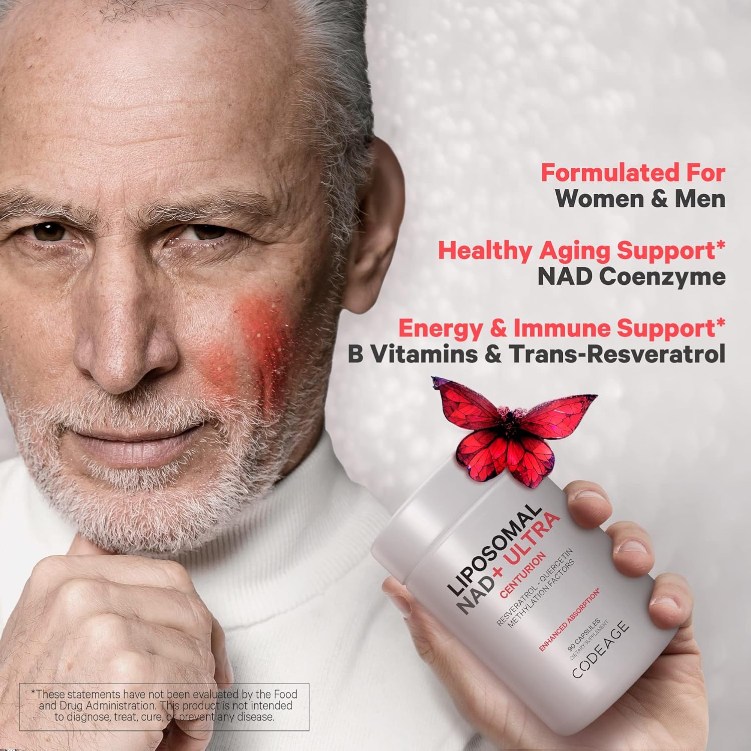 Codeage Liposomal NAD+ with Resveratrol & Vitamin B - NAD Plus Ultra for Energy & Healthy Aging Support - NAD Vitamin Supplement with Quercetin, Betaine, Riboflavin - Bioavailable - 90 Capsules - Image 6