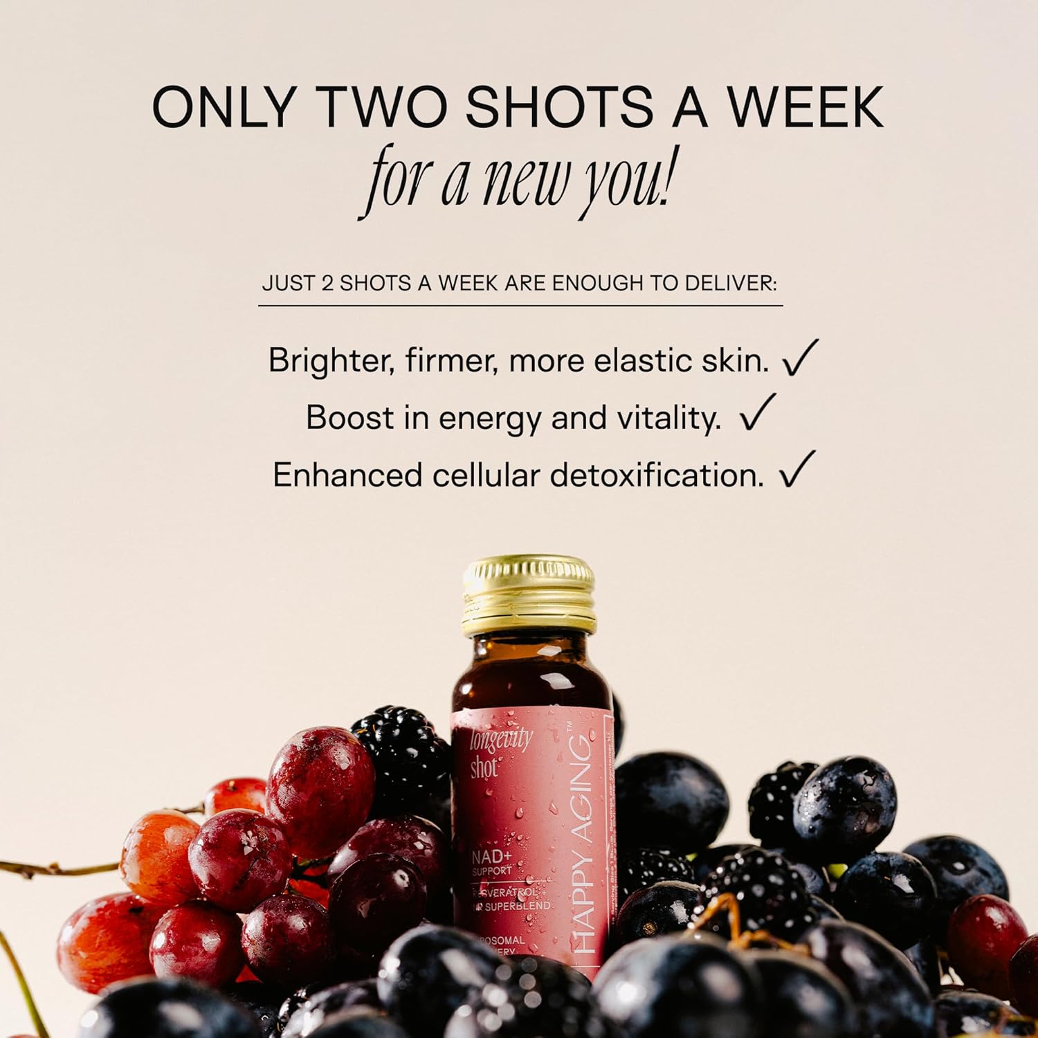 Liquid NAD+ Longevity Shots | Liposomal Nicotinamide Riboside and Resveratrol with Ceramides & Antioxidants | Twice-a-Week | Firm Skin & Brain Health| 10 Shots, 5-Week Supply - Image 6