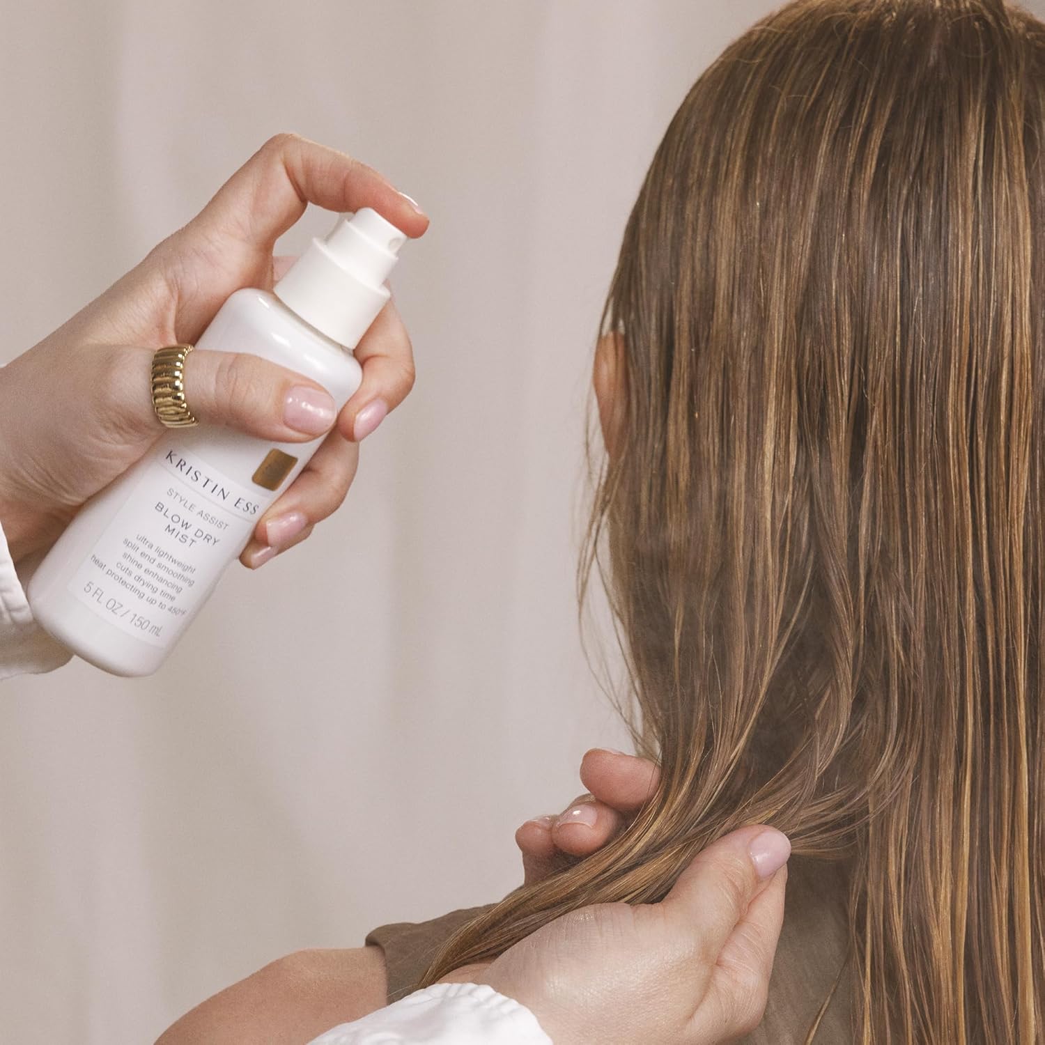 Kristin Ess Heat Protection Blow Dry Spray for Hair - Frizz Control + Anti-Humidity - Thermal Heat Protectant & Blowout Spray 450 Degrees - Adds Shine, Smooths, & Anti-Frizz - Pear Fragrance - Image 5