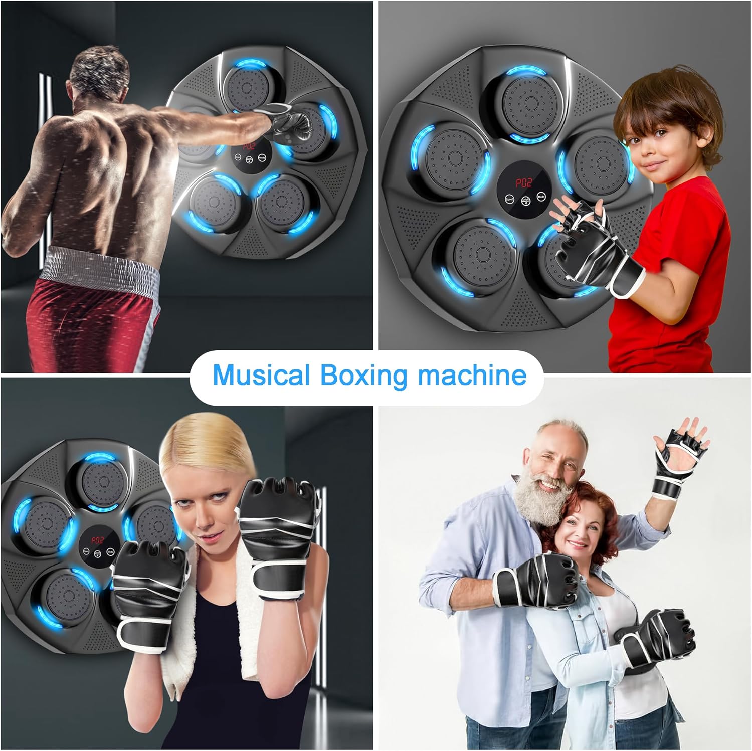 Music Boxing Machine, Smart Bluetooth Boxing Trainer for Adults Kids, Wall Mount Machine with Gloves, Workout Equipment Perfect for Fitness and Fun Workouts - Image 8