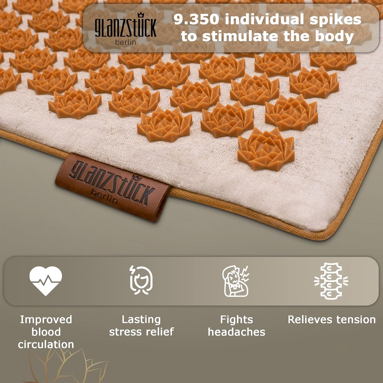 Glanzstück Berlin® Health Collection XXL Acupressure Mat Set for Full Body for Tension Headaches Back Pain Stress - Image 6