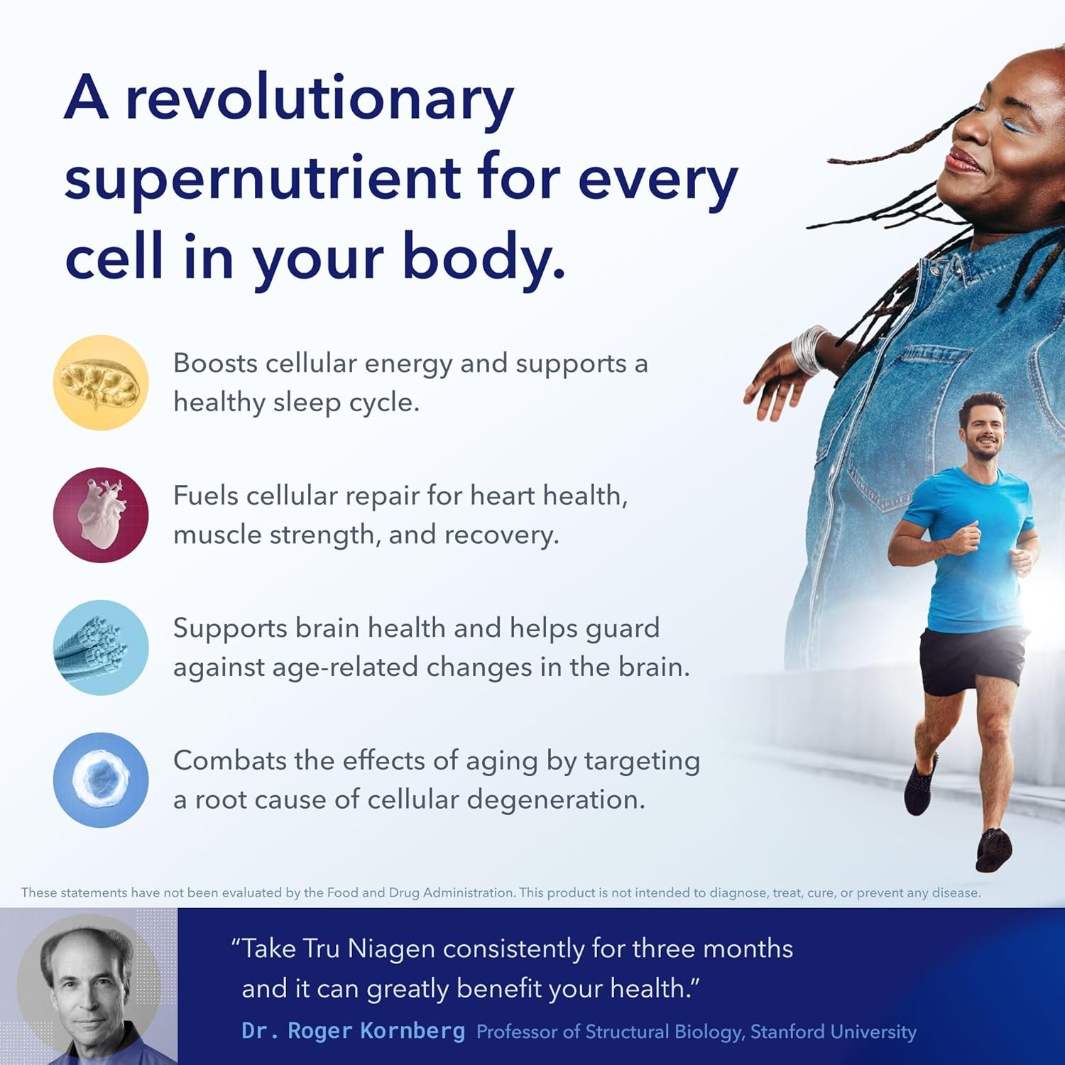 TRU NIAGEN Patented NAD Supplement for Anti Aging and Cell Regeneration, Niagen, 60 300 mg Servings | Supports Cellular Energy, Brain, Muscle | Nicotinamide Riboside (NR) Take 2 Daily | 1 Bottle - Image 5