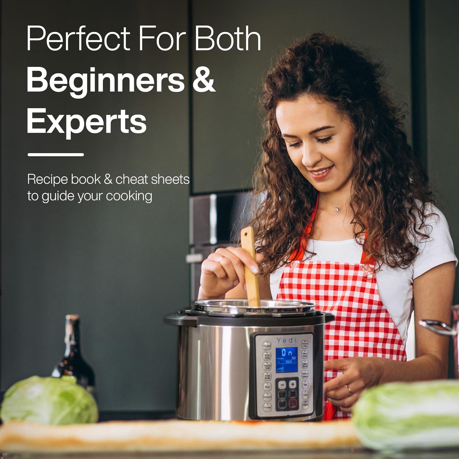 Yedi HOUSEWARE 9-in-1 Total Package Instant Programmable Pressure Cooker, 6 Quart, Deluxe Accessory kit, Recipes, Pressure Cook, Slow Cook, Rice Cooker, Yogurt Maker, Egg Cook, Sauté, Steamer, Stainless Steel - Image 7