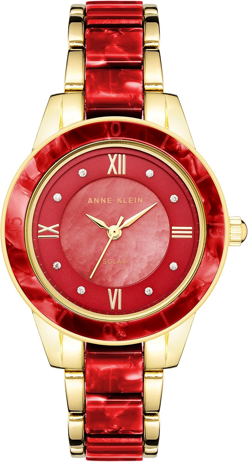 Anne Klein Considered Women's Solar Powered Premium Crystal Accented Resin Bracelet Watch, AK/3610 - Image 2