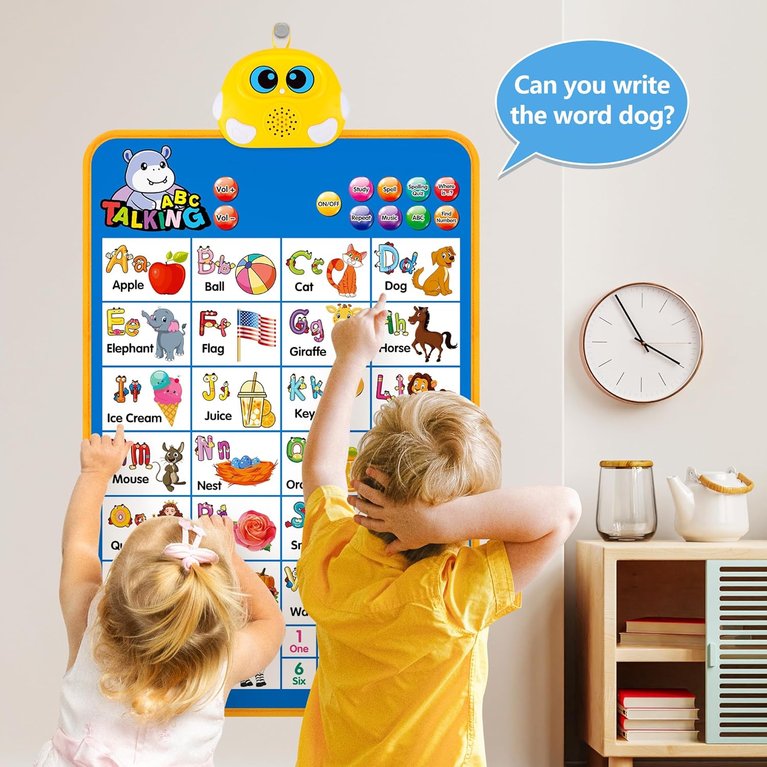 Electronic Alphabet Wall Chart, Talking ABC, 123s, Music Poster, Kids Learning Toys for Toddlers 1-3, Interactive Educational Toddler Toy, Birthday Gifts for Age 1 2 3 4 5 Year Old Boys Girls - Blue - Image 8