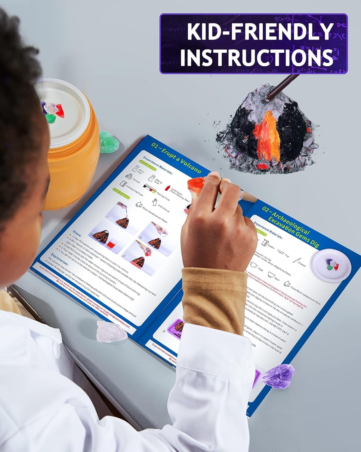 Japace STEM Science Experiment Kits for Kids - Science Learning Toy Gifts for Boys and Girls, 4-in-1 Projects: Earth Science, Chemistry Lab, Magic Tricks, and Physics, with 105 Hands-on Activities - Image 7