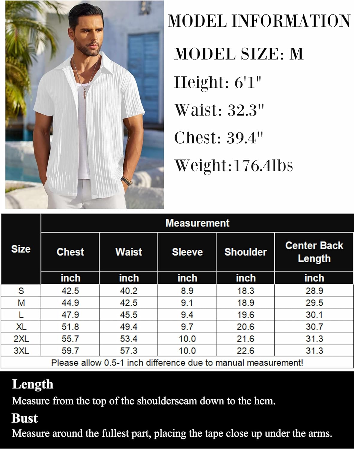 COOFANDY Men's Casual Button Down Shirts Short Sleeve Textured Summer Beach Shirts - Image 7
