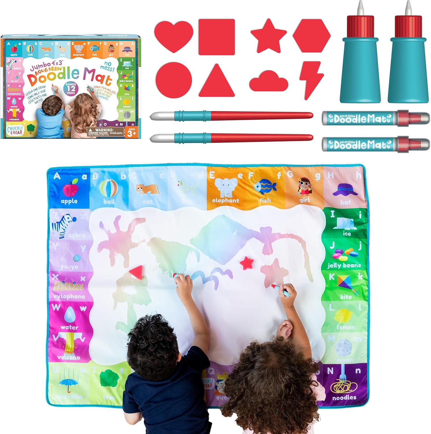 Chuckle & Roar - Doodle Mat - Water Color Fun - Mess Free Arts and Crafts - Great for Toddlers - Image 2