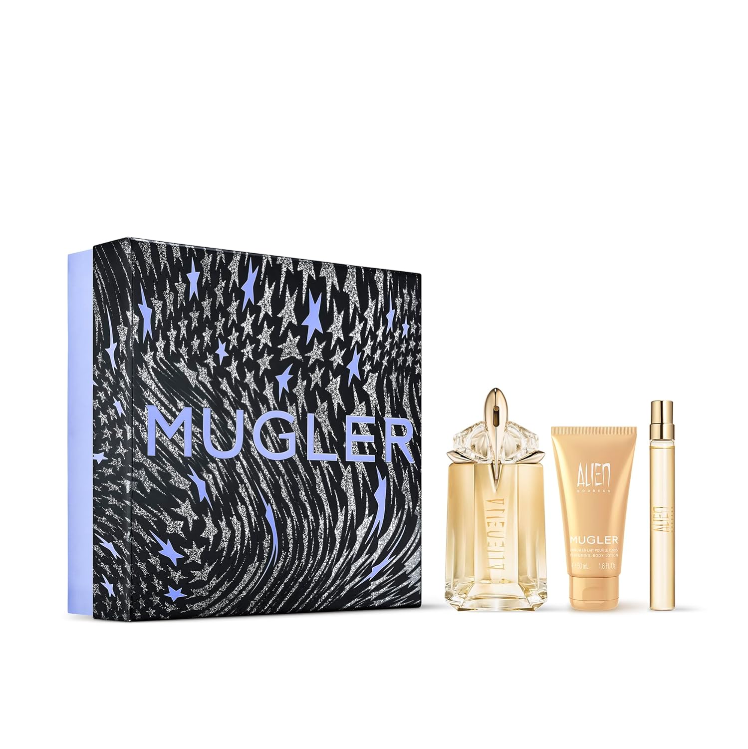 Mugler Alien Goddess Eau de Parfum - Women's Fragrance Gift Set - Floral & Woody - With Bergamot, Jasmine, and Vanilla - Full Size, 2 Fl Oz, Body Lotion, 1.7 Fl Oz & Travel Size, 0.33 Fl Oz - Image 2