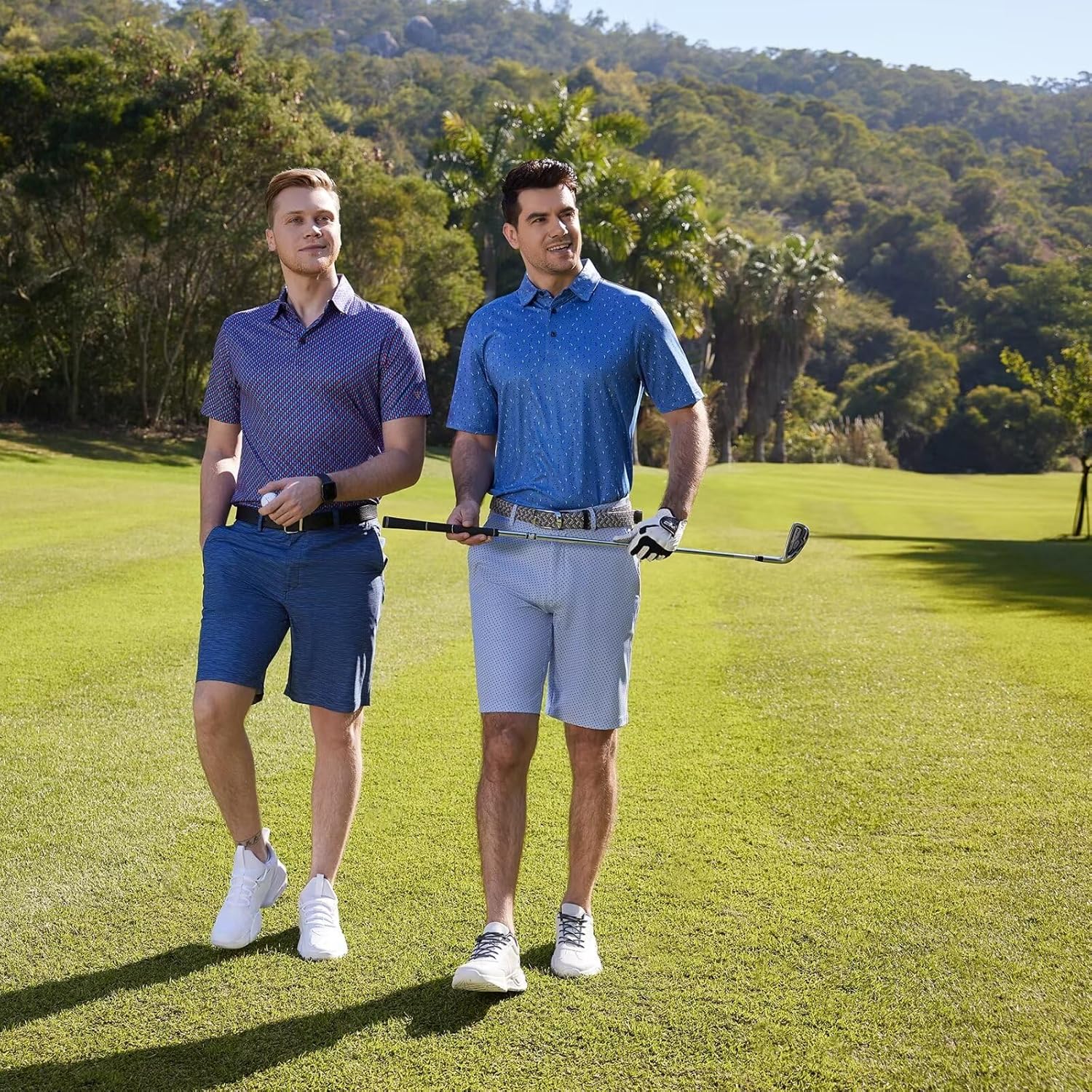Men's Golf Polo Shirts Short Sleeve Striped Performance Moisture Wicking Dry Fit Golf Shirts for Men - Image 4
