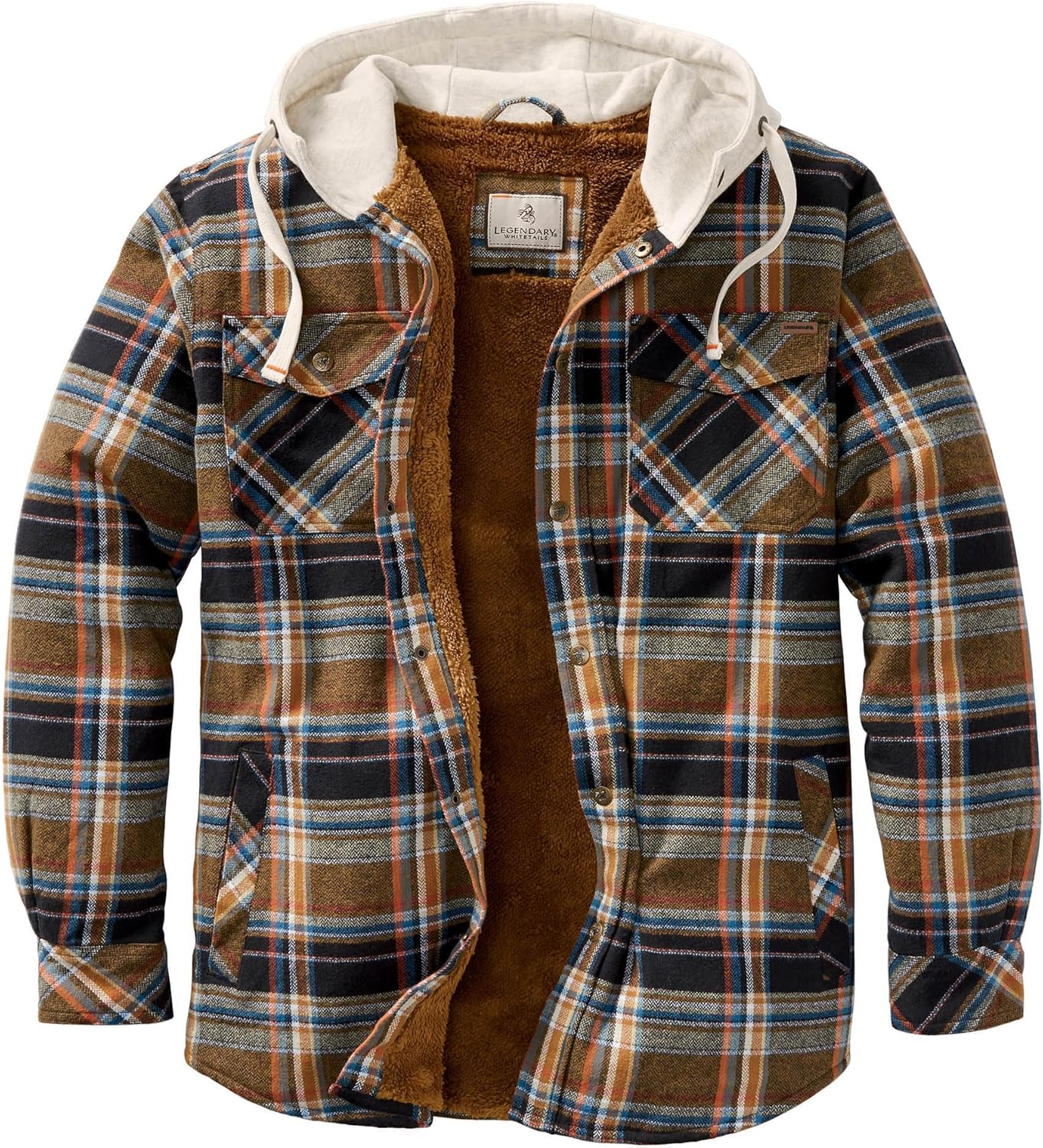 Legendary Whitetails Men's Camp Night Berber Lined Hooded Flannel Shirt Jacket - Image 2