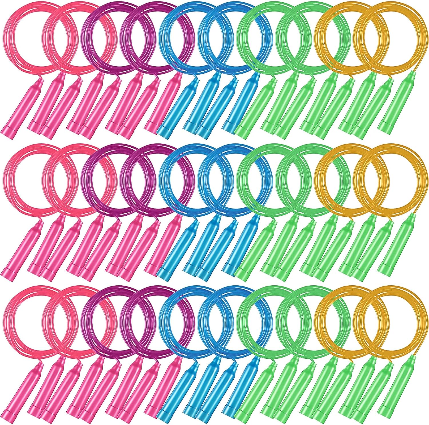 Yunsailing 30 Pcs Colorful Jump Ropes Bulk Plastic Jump Ropes for Kids 7.5 ft AdjustableJ umping String Outdoor Speed for Sports Birthday Party Activities (Multicolor) - Image 2