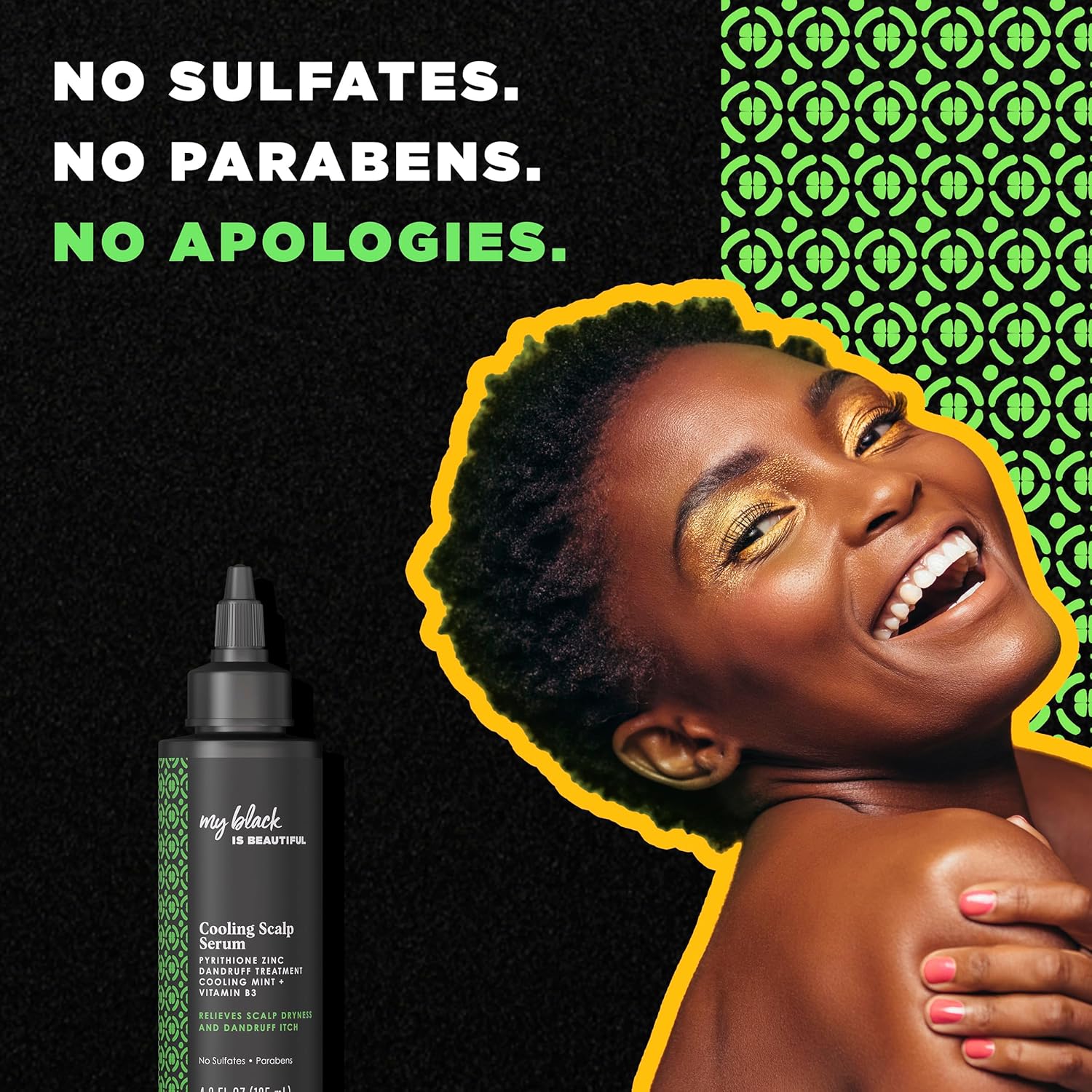 MY BLACK IS BEAUTIFUL Cooling Scalp Serum, Dandruff Treatment, For Coily Hair and Protective Styles, Dry and Itchy Scalp Treatment With Pyrithione Zinc, With Cooling Mint, Sulfate Free, 4.2 fl oz - Image 8