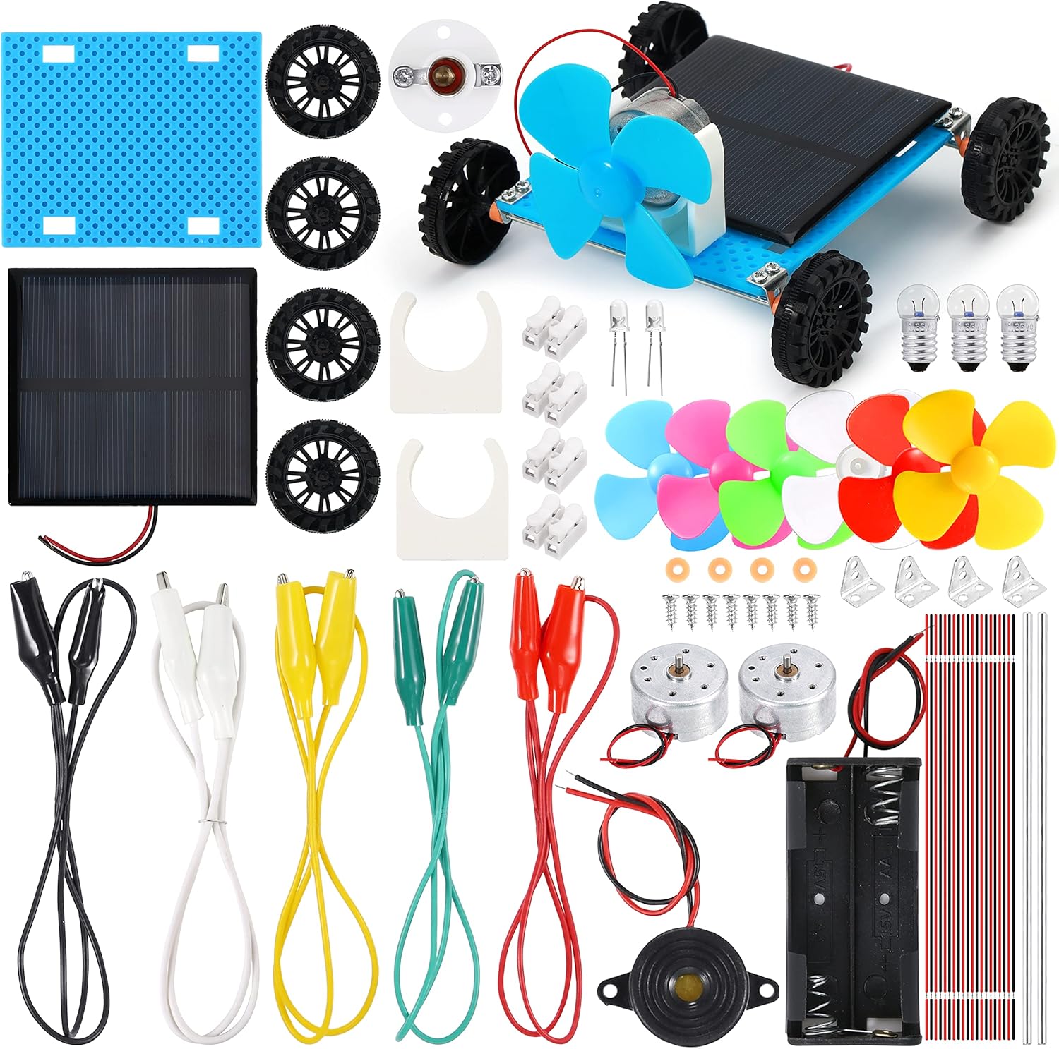 Sntieecr Electric Circuit Motor Kit with Solar Panel, Solar Motor Kit for Kids Science Experiment Educational Montessori Learning Kits, DIY STEM Science Project for Boys and Girls - Image 2