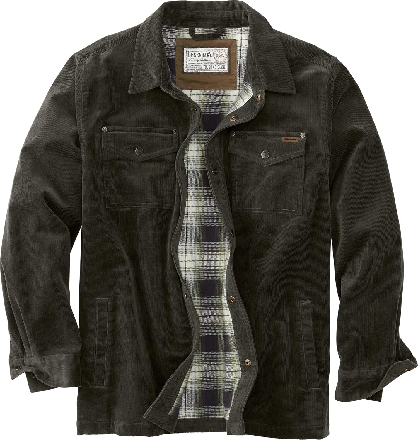 Legendary Whitetails Men's Tough as Buck Flannel Lined Corduroy Shirt Jacket - Image 2
