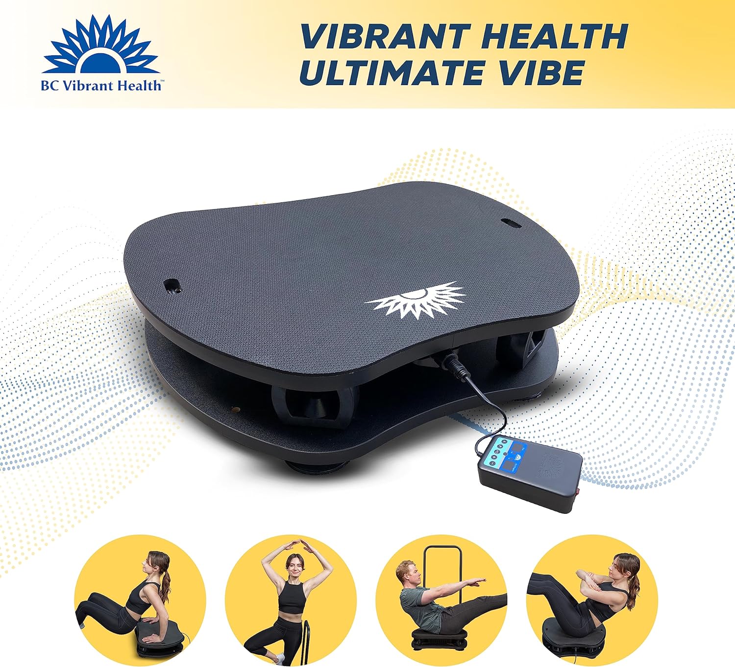 Vibration Plate Exercise Machine Ultimate Vibe with Workout Poster - Whole Body Vibrating Plate Exercise Machine with Resistant Bands – Remote Control Included - Image 4