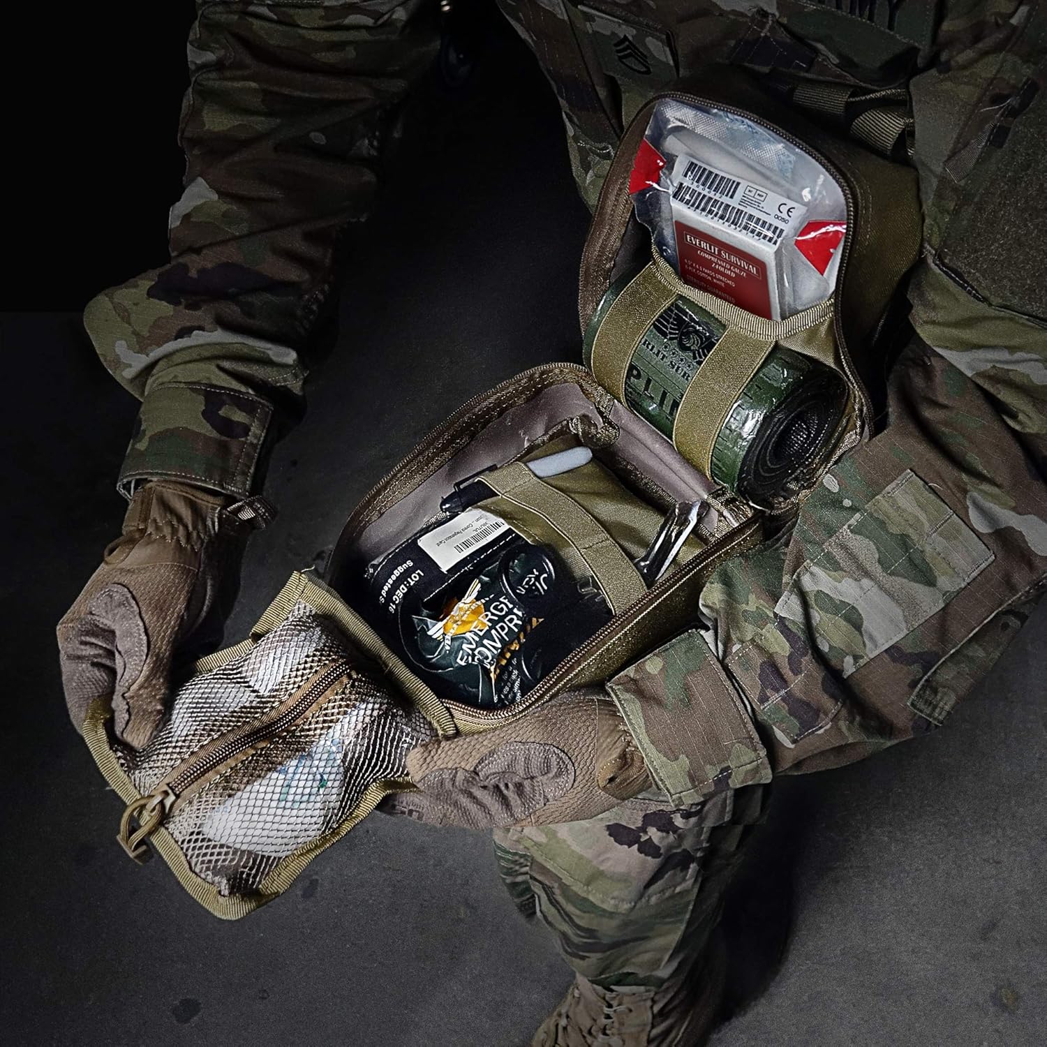 EVERLIT Emergency Trauma Kit, CAT GEN-7 Multi-Purpose SOS Everyday Carry IFAK for Wilderness, Trip, Cars, Hiking, Camping, Father’s Day Birthday Gift for Him Men Husband Dad Boyfriend (Tan) - Image 5