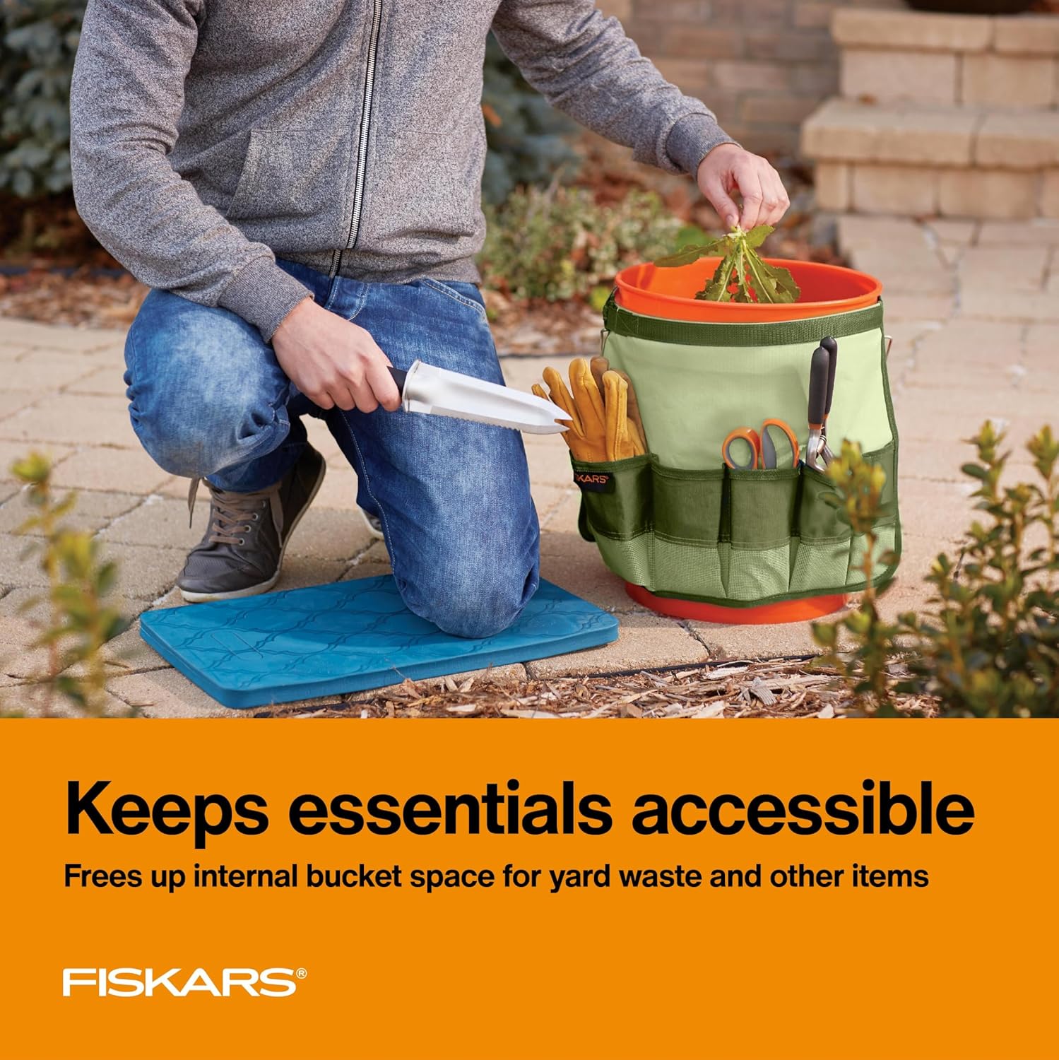 Fiskars Garden Tool Bucket Caddy 5 Gal, (Bucket and Tools Not Included) - Image 4