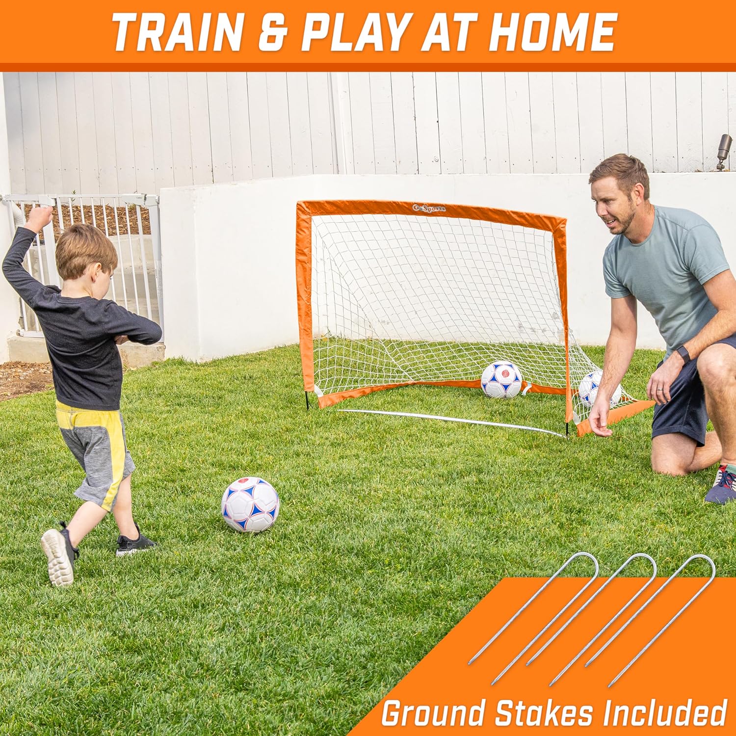 GoSports Portable Soccer Goals for Kids - 13 Color Options - Choose 4 x 3 ft or 6 x 4 ft - Team Tone Pop Up Nets for Backyard - Image 3