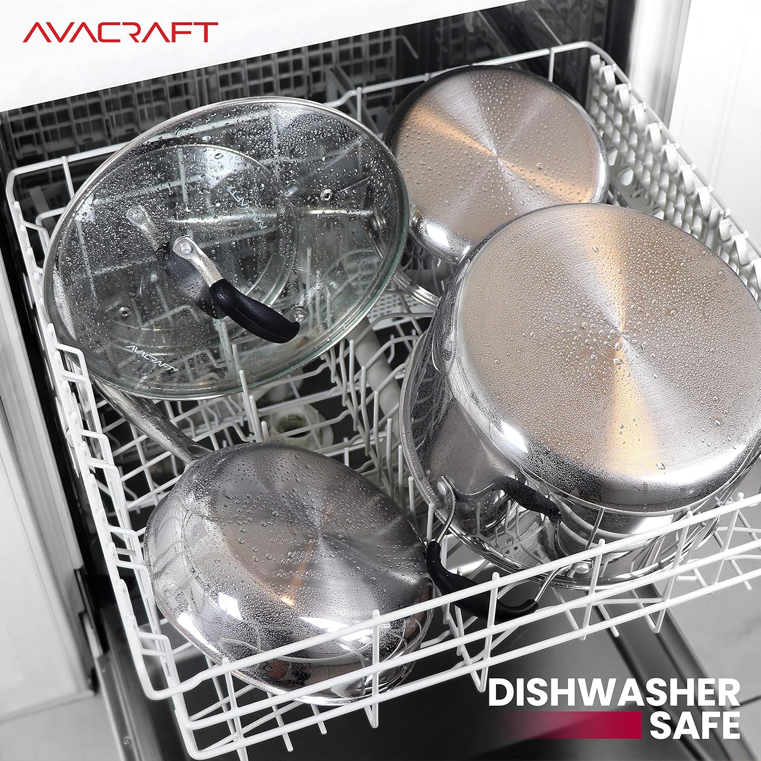 AVACRAFT 18/10 Stainless Steel Cookware Set, Premium Pots and Pans Set, Kitchen Essentials for cooking, Multi-Ply Body Stainless Steel Pan Set, 10-Piece Sets - Image 9