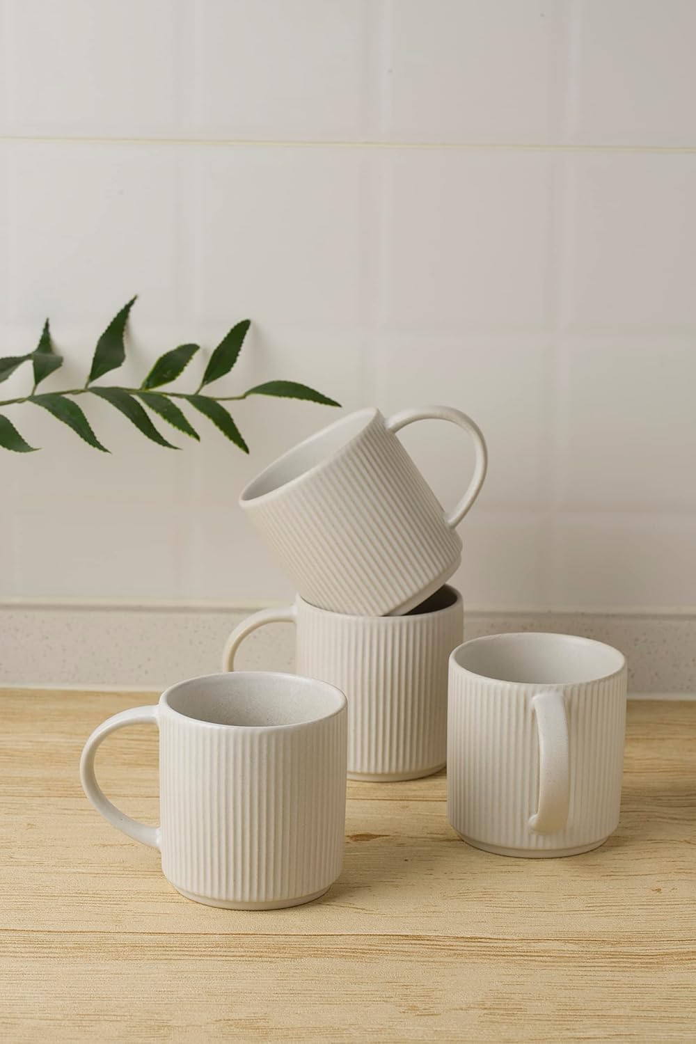 famiware Star 12 oz Catering Mugs Cup Set with Handle and Jupiter Espresso Cups and Saucers Set of 4 - Image 3
