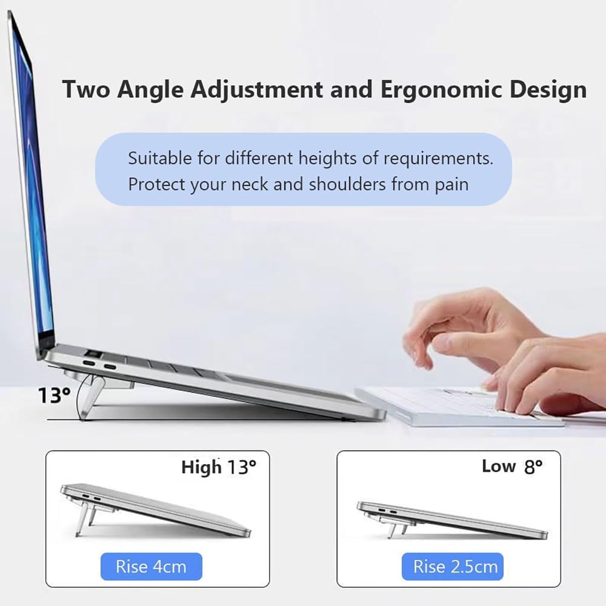 Portable Invisible Laptop Stand for Lenovo ideapad 1 15IAU7 Laptop,Aluminum Alloy Mini Foldable Self-Adhesive Laptop Stand with 2 Adjustable Angles for Desk - Image 6