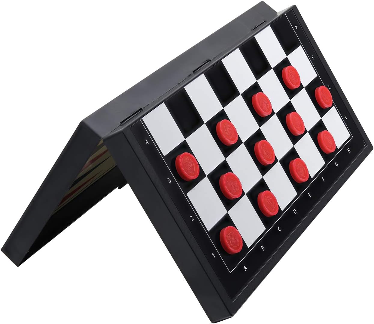 Magnetic Checkers Board Game and Magnetic Checker Pieces, 9.8 x 9.8 inches Mini Portable Travel Set - Image 2