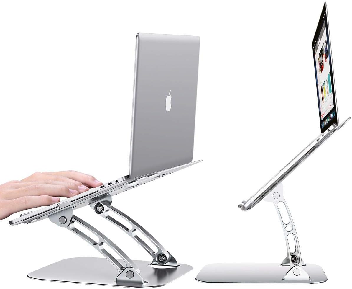 BoxWave Stand and Mount Compatible with Jumper EZbook X8 (15.6 in) - Executive VersaView Laptop Stand, Ergonomic Adjustable Viewing Angle Metallic Riser - Metallic Silver - Image 4