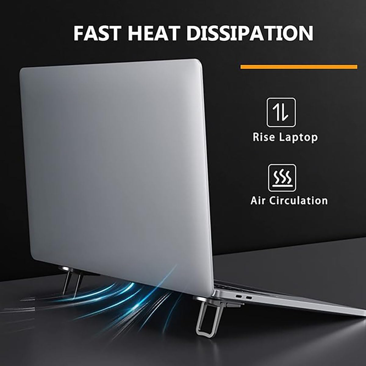 Portable Invisible Laptop Stand for Razer Blade 16 Laptop,Aluminum Alloy Mini Foldable Self-Adhesive Laptop Stand with 2 Adjustable Angles for Desk - Image 4