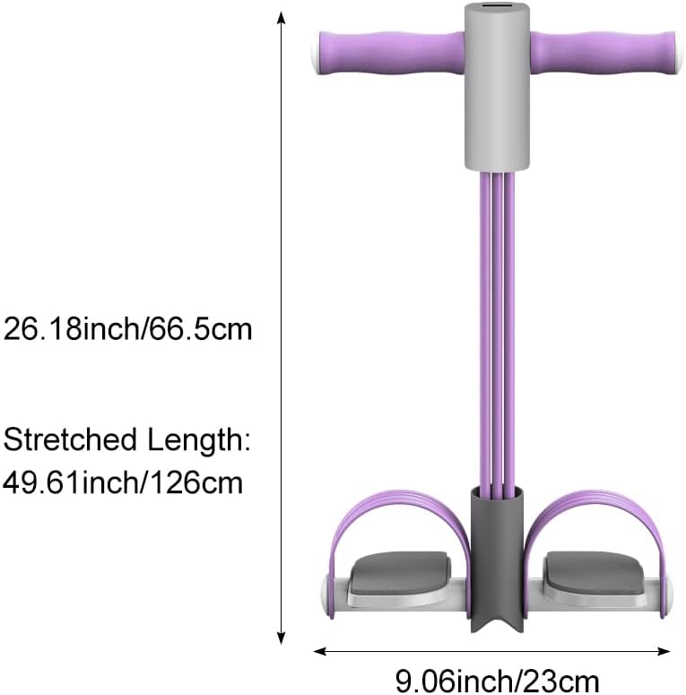 Multifunctional Pedal Puller,6-Tube Foot Pedals Resistance Band Pedal Pusher Resistance Rope Workout Tool for Abdomen, Waist, Arm and Leg - Image 3
